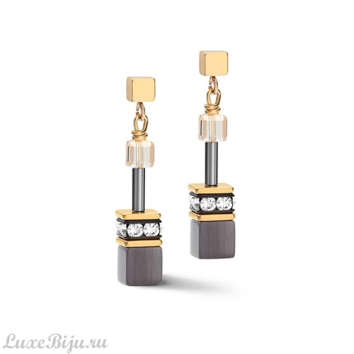 Серьги Coeur de Lion Grey-Gold, 2839/21-1216 фото 3