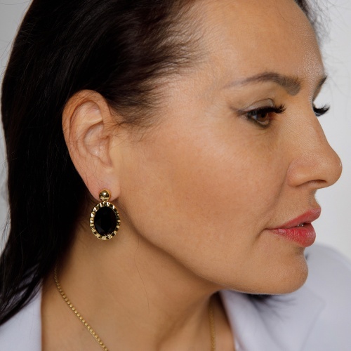 Серьги Qudo TIVOLA UNICA big (G/P) Jet 2,65cm, 332013 фото 7