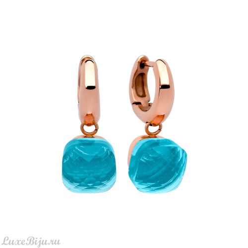 Серьги Qudo Firenze aqua 300017 BL/RG