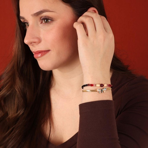 Браслет TARATATA, La via en rose, со смолой,краской,бусинами и агатом, TT-H24-06309-205 розовый фото 3