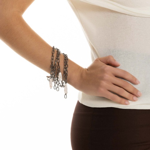 Браслет Katerina Vassou, Tempo, многослойный, с жемчугом, KV26.1-405878B серебристый фото 2