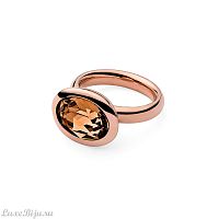Кольцо Qudo Tivola Light smoked topaz 17.2 мм 631644/17.2 BR/RG