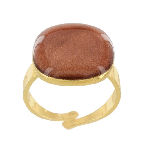 Кольцо TARATATA, Manufacture, разъемное, со смолой, TT-W23-01401-20D коричневый фото 3