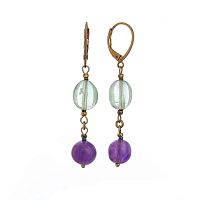 Серьги Lanzerotti, Ispirazione, флюорит, аметист, LZ-24.10-456 фиолетовый
