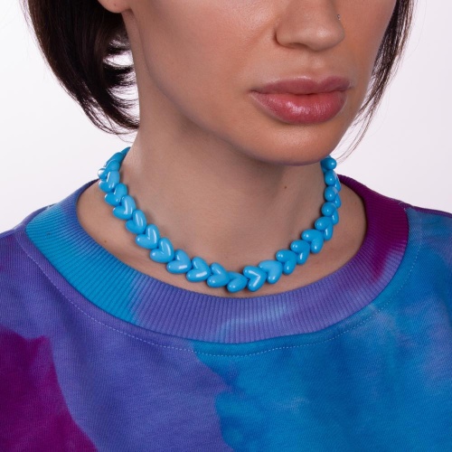 Колье Moon Paris, Valentine, с акриловыми сердцами, MVL-22.12-001 голубой фото 2