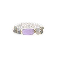 Браслет Nature Bijoux, Lavender, ракушка Capiz, жемчуг, лабрадорит, смола, NB25.1-13-44150 сиреневый
