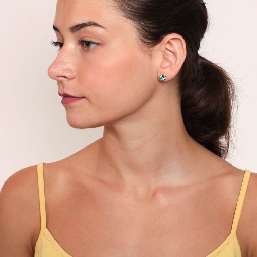 Пусеты Fiore Luna Indicolite SWE298 IN RG фото 4