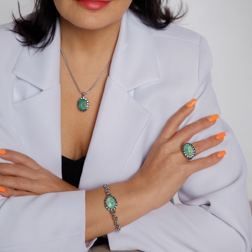 Кольцо Qudo TIVOLA UNICA Big S Silky Sage Delite 54 фото 5