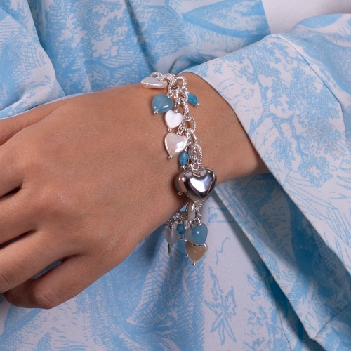 Браслет Lanzerotti, Marino, с агатом, жемчугом и кошачьим глазом, LZ-25.06-183 голубой фото 2