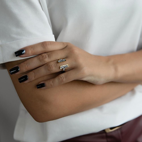 Кольцо Francesca Bianchi, незамкнутое, с эмалью, FB25.2-11E золотистый, 17,5 фото 2