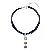 Колье Dansk Copenhagen, Audrey, кожаное, с кристаллами, DNSK26.1-9C2407049 серебристый