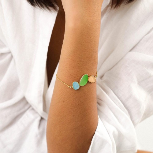 Браслет Franck Herval, Victoire, с ракушками Capiz в смоле, FH24.1-13-72641 золотистый фото 3