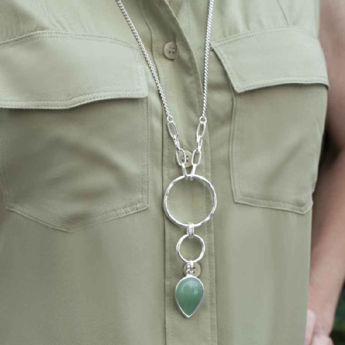 Колье Fiore Luna GREEN AVENTURINE, LN3171-5 G/S фото 2