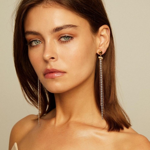 Серьги VIDDA, Eternity, с кристаллами Swarovski, VD23.2-01788 янтарный фото 7