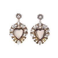 Серьги Celeste G, с сердцем и кристаллами Swarovski, CS26.1-1182 серебристый