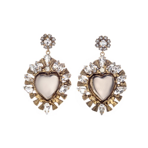 Серьги Celeste G, с сердцем и кристаллами Swarovski, CS26.1-1182 серебристый