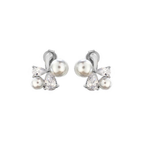 Серьги Moon Paris, Ringo, с жемчугом и кристаллами, MR-26.06-081 серебристый