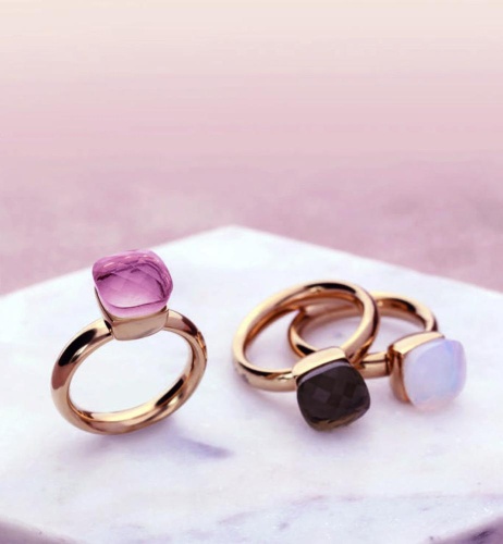 Кольцо Qudo Firenze Dark Rose Opal 18 мм, 610094 R/RG фото 4