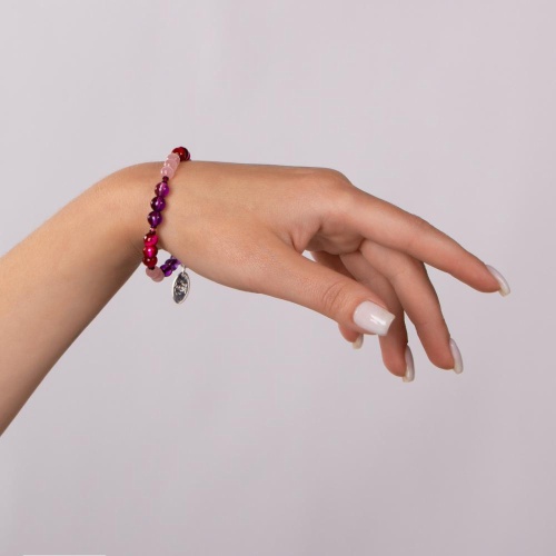 Браслет Lanzerotti, Monroe, тигровый и кошачий глаз, аметист, LZ-23.07-246 лиловый фото 2