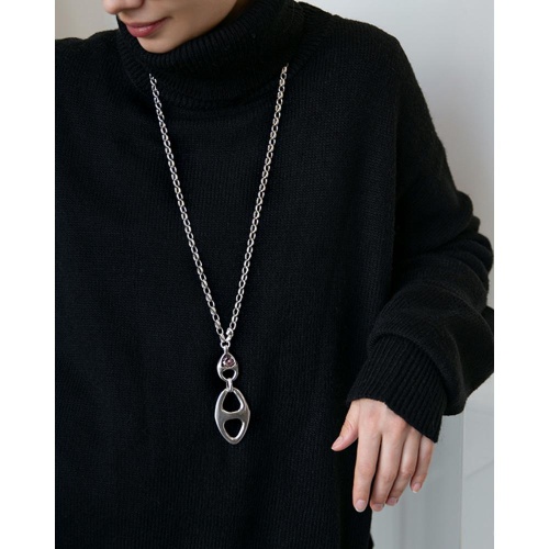 Колье Ciclon, Genesis, с кристаллом, CN-251811 серый фото 2