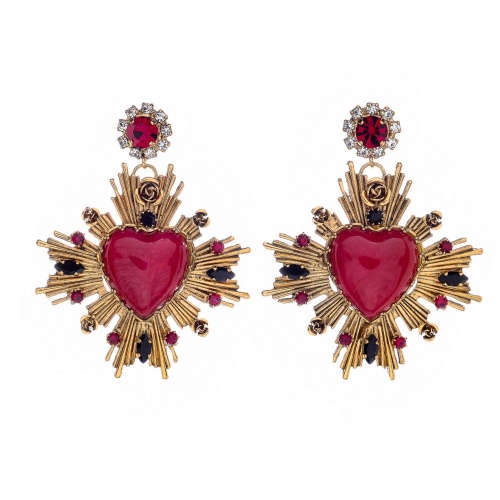 Серьги Celeste G, смальта, кристалл Swarovski, фианиты, CS26.1-2222 красный