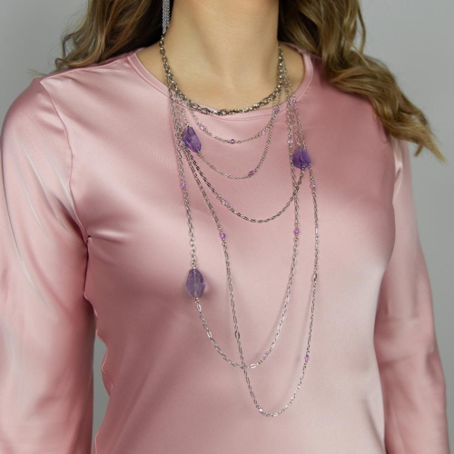 Колье Lanzerotti, Iris, с аметистом и кристаллами, LZ-26.03-073 фиолетовый фото 5