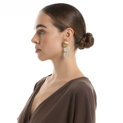 Серьги Katerina Vassou, Mezzo Piano, с элементами в форме диска, KV26.1-406096GWHITE белый фото 2