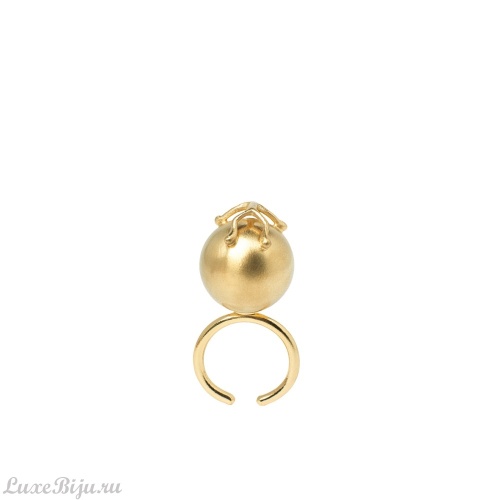 Кольцо Katerina Vassou, Forte Piano, со сферой и рельефным рисунком, KV26.1-406114G золотистый