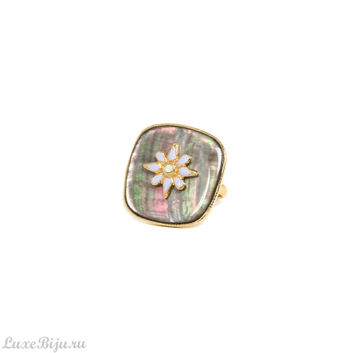 Кольцо Franck Herval, Alexa, черный перламутр, кристалл Swarovski, FH23.1-19-63180 золотистый