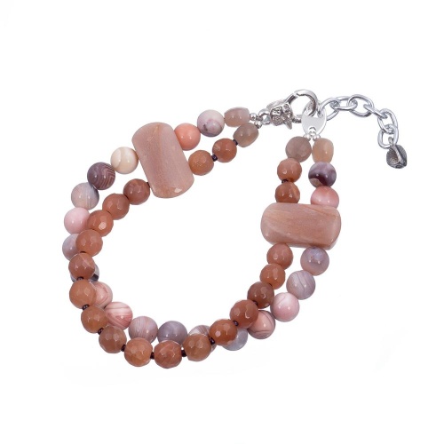 Браслет Lanzerotti, Alba, солнечник, агат, лунный камень, LZ-24.02-062 бежевый