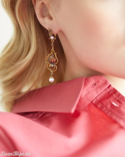 Серьги Fiore di Firenze OR0107 GRANAT/OLIVE фото 4