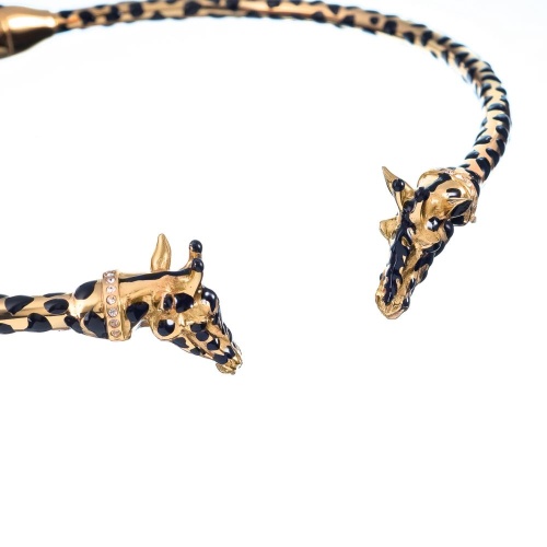 Колье Polina Firenze, гривна, жираф с кристаллами и эмалью, PF26.1-CL4346 золотистый фото 2