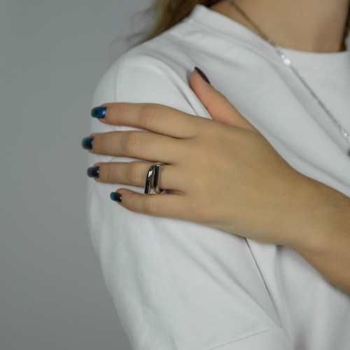 Кольцо Moon Paris, Steel, минимализм, MS-26.01-018 серебристый, 17,5 фото 2