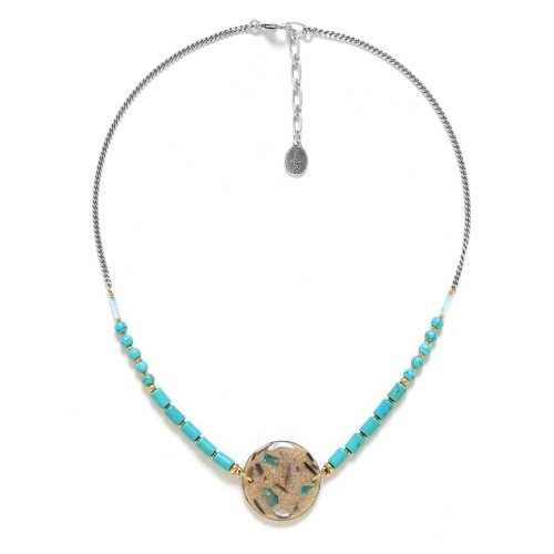 Колье Nature Bijoux, Solenzara, песок в смоле, говлит, NB24.1-15-43091 голубой