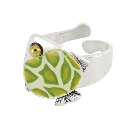 Кольцо TARATATA, Sushi, разъемное, со смолой и бусинами, TT-T25-06410-107 зеленый фото 5
