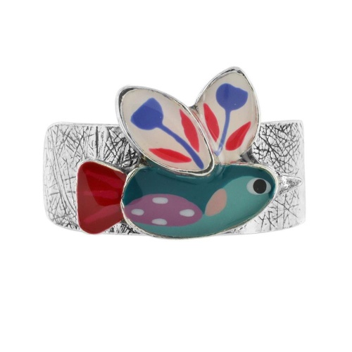 Кольцо TARATATA, Dans les nuages, разъемное, с цветной смолой, TT-H24-03404-10T бирюзовый фото 2