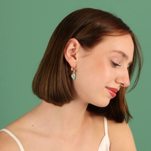 Серьги TARATATA, Archipel, с цветной смолой и тонированным кварцем, TT-E24-03721-204 синий фото 2