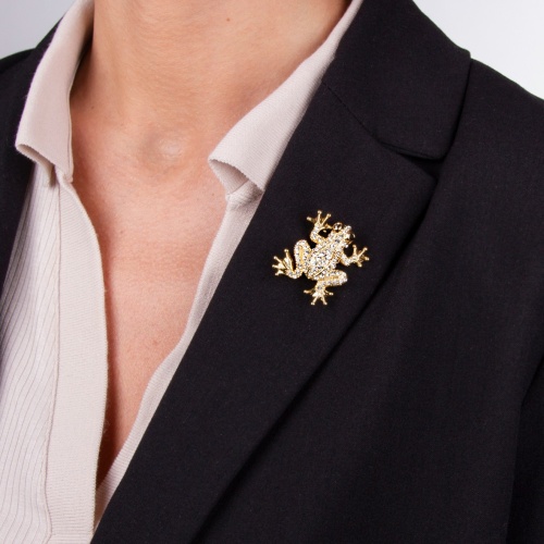 Брошь Moon Paris, Nord, лягушка, с кристаллами, MoS-21.10-014 золотистый фото 2