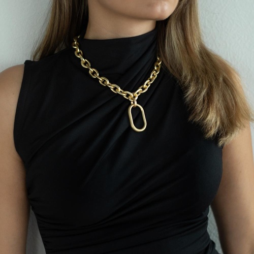 Колье Dansk Copenhagen, Tula, с овальной подвеской, DNSK25.2-9C2407041 золотистый фото 3