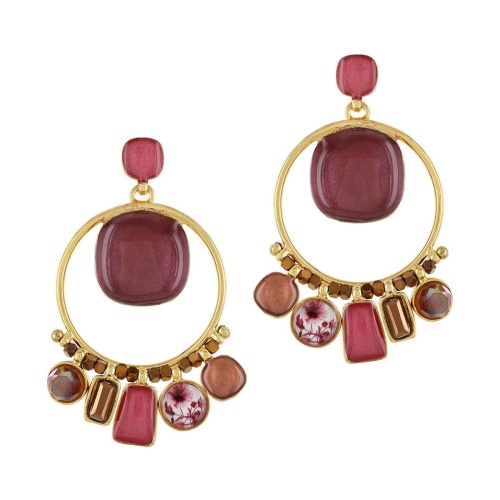 Серьги TARATATA, Manufacture, со смолой и стеклянными бусинами, TT-W23-01908-203 розовый