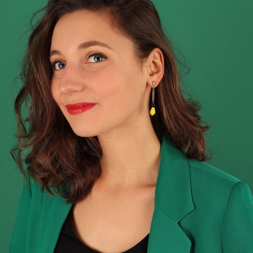 Серьги TARATATA, Glam Rock, со стеклянными бусинами, TT-H23-08936-20Y желтый фото 4