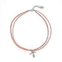 Колье Lanzerotti, Anne with an E, двойное, коралл, жемчуг и кристаллы, LZ-25.08-239 розовый