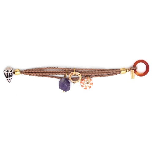 Браслет Nature Bijoux, St.Barth, с аметистом и ракушками, NB24.2-13-43661 фиолетовый фото 4