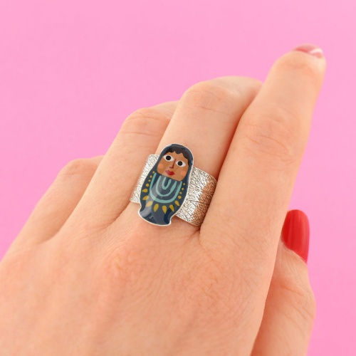 Кольцо TARATATA, Nanas, разъемное, с цветной смолой, TT-W24-03410-10M серебристый фото 3