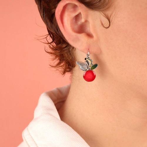 Серьги TARATATA, Cocoon, с цветной смолой, TT-E25-03730-103 красный фото 2