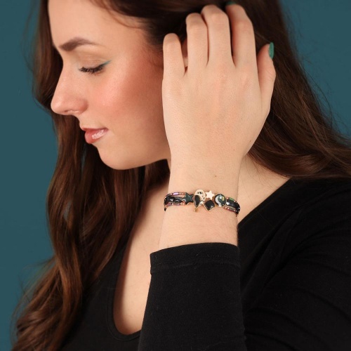 Браслет TARATATA, Clair de lune, стрейч,смола,бусины,блестки,краска,пудра, TT-H24-04307-207 зеленый фото 2