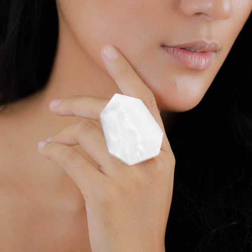 Кольцо Nature Bijoux, Pacifique, разъемное, с накладкой из перламутра, NB26.1-19-25996 белый фото 3