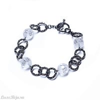 Браслет Lanzerotti, Zebra, цепь с горным хрусталем, LZ-21.08-303 серый