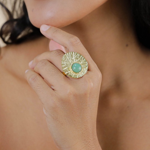 Кольцо Nature Bijoux, Minerama, разъемное, с авантюрином, NB26.1-19-25985 зеленый фото 3