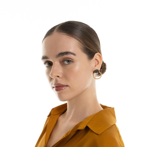 Серьги Katerina Vassou, Reverb, с друзой агата, KV26.1-406076GBLACK черный фото 2